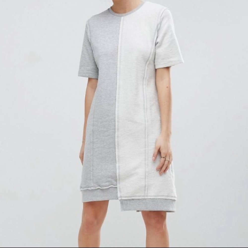 Fleece brushed mixed sweat dress